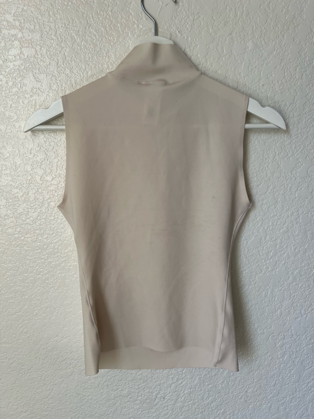 ZARA Soft High Neck Sleeveless Top Ecru - Picture 5 of 7